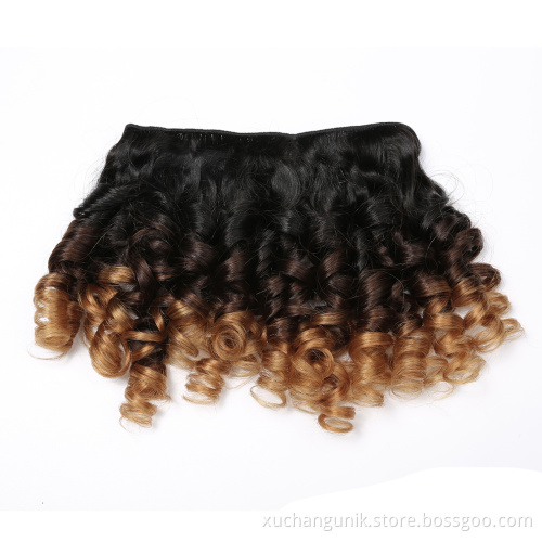 Uniky Factory Price Human Hair Bundles 1B/4/27 Colored Hair Bundles With Closure Bouncy Curly Hair Weaving For All Women